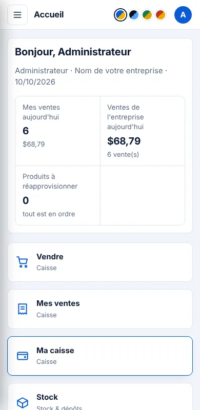 ND Manager affiché sur un téléphone